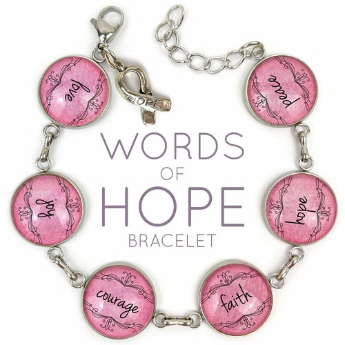 Love, Joy, Courage, Faith, Hope, Peace - Words of Hope Glass Charm
