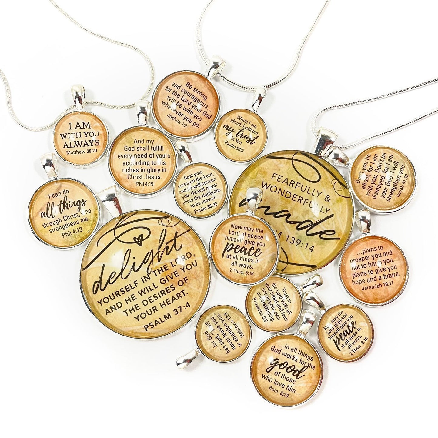 Loved & Chosen – Silver-Plated Scripture Christian Pendant Necklaces