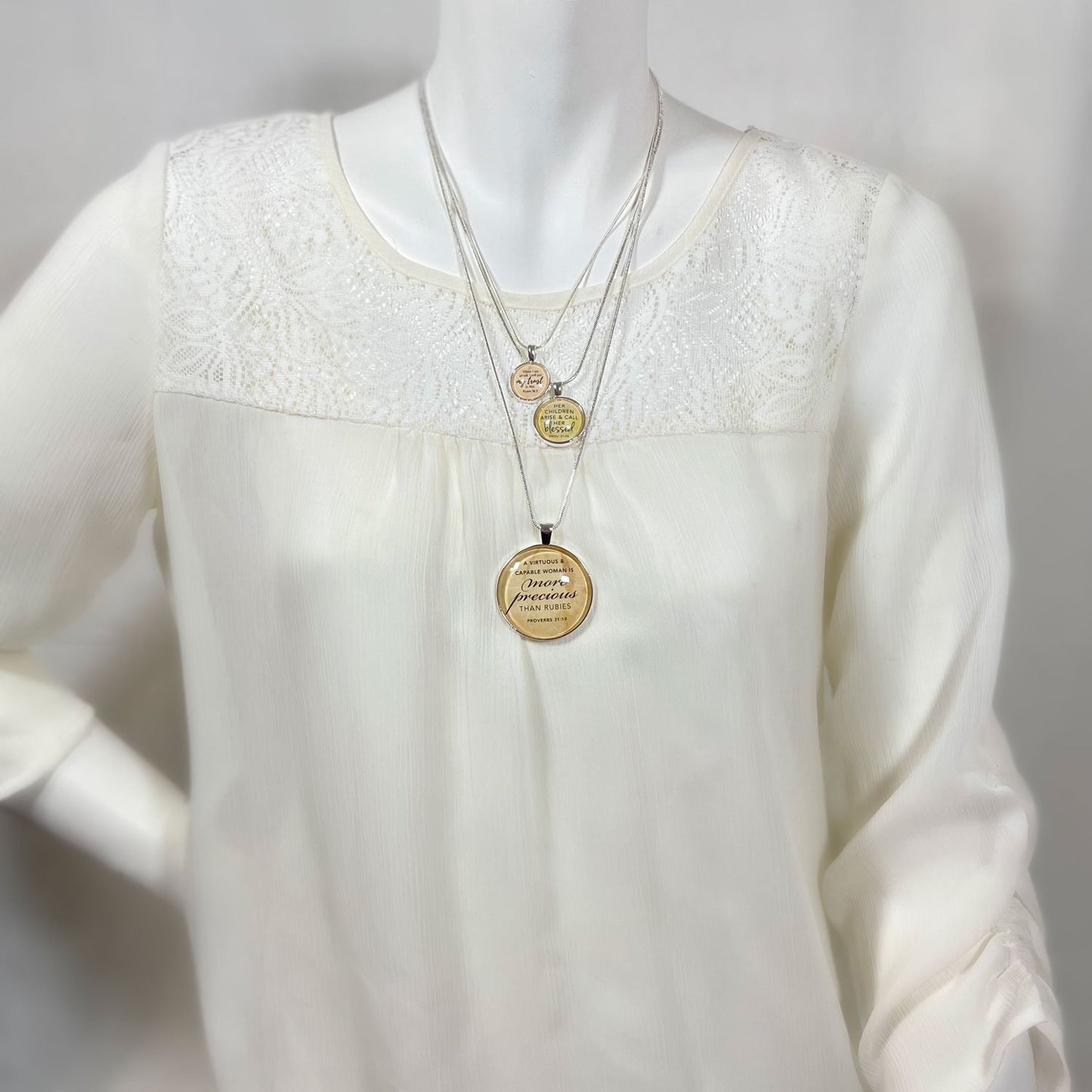 Loved & Chosen – Silver-Plated Scripture Christian Pendant Necklaces