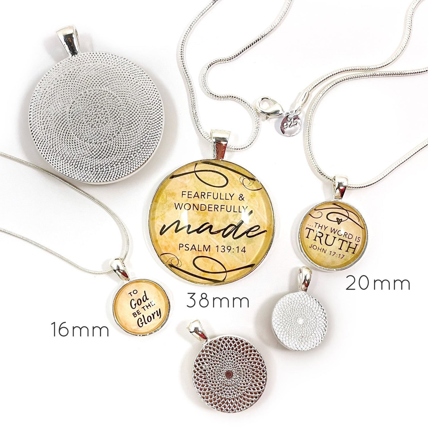 Loved & Chosen – Silver-Plated Scripture Christian Pendant Necklaces