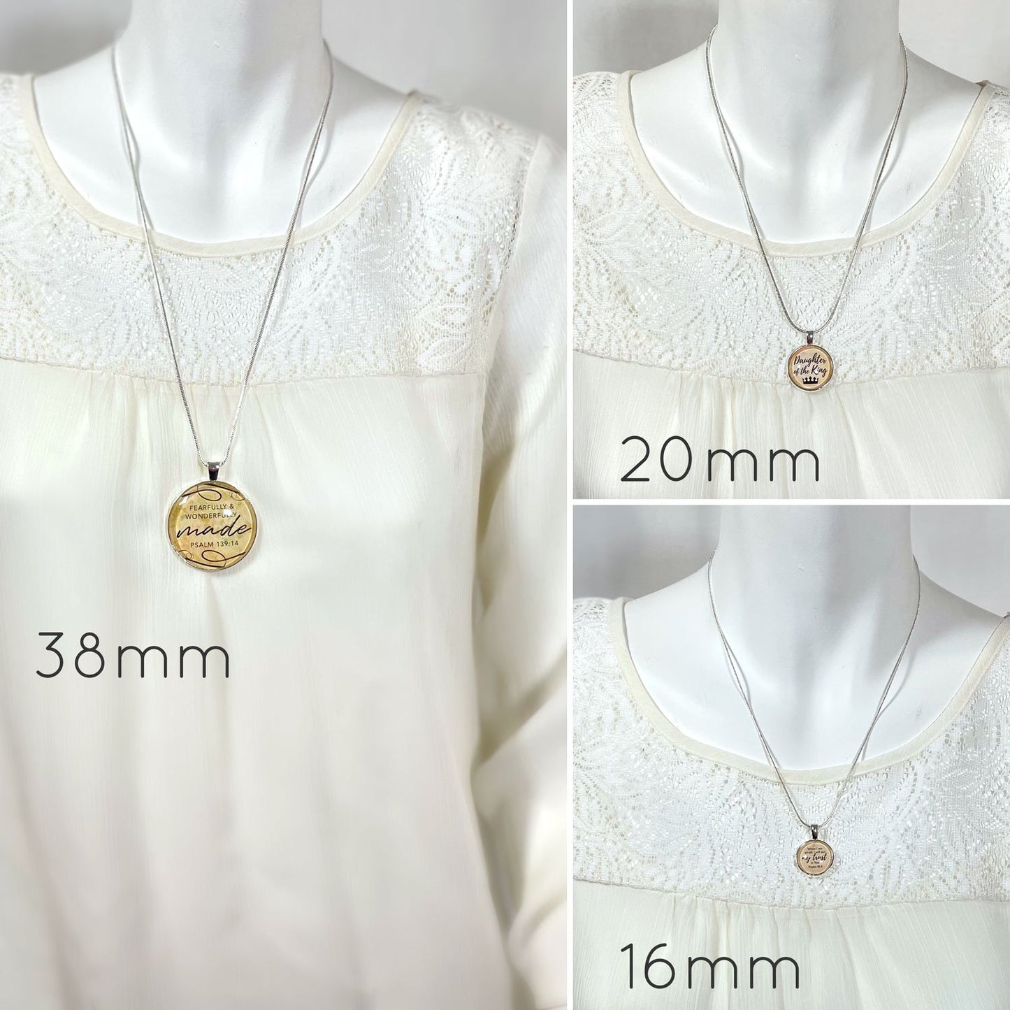 Loved & Chosen – Silver-Plated Scripture Christian Pendant Necklaces