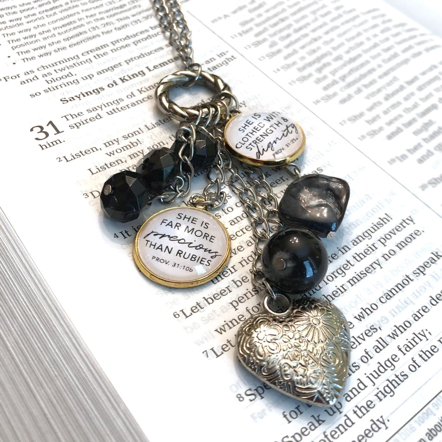 "Positivity + Heart" Set of 10 COLORFUL Encouraging Charms for Jewelry