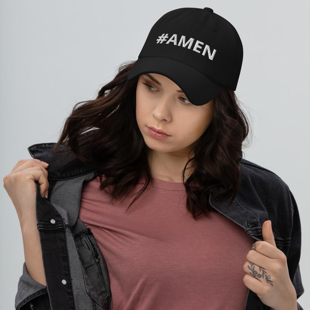 Graphic Baseball Cap, #Amen Adjustable Snapback Hat