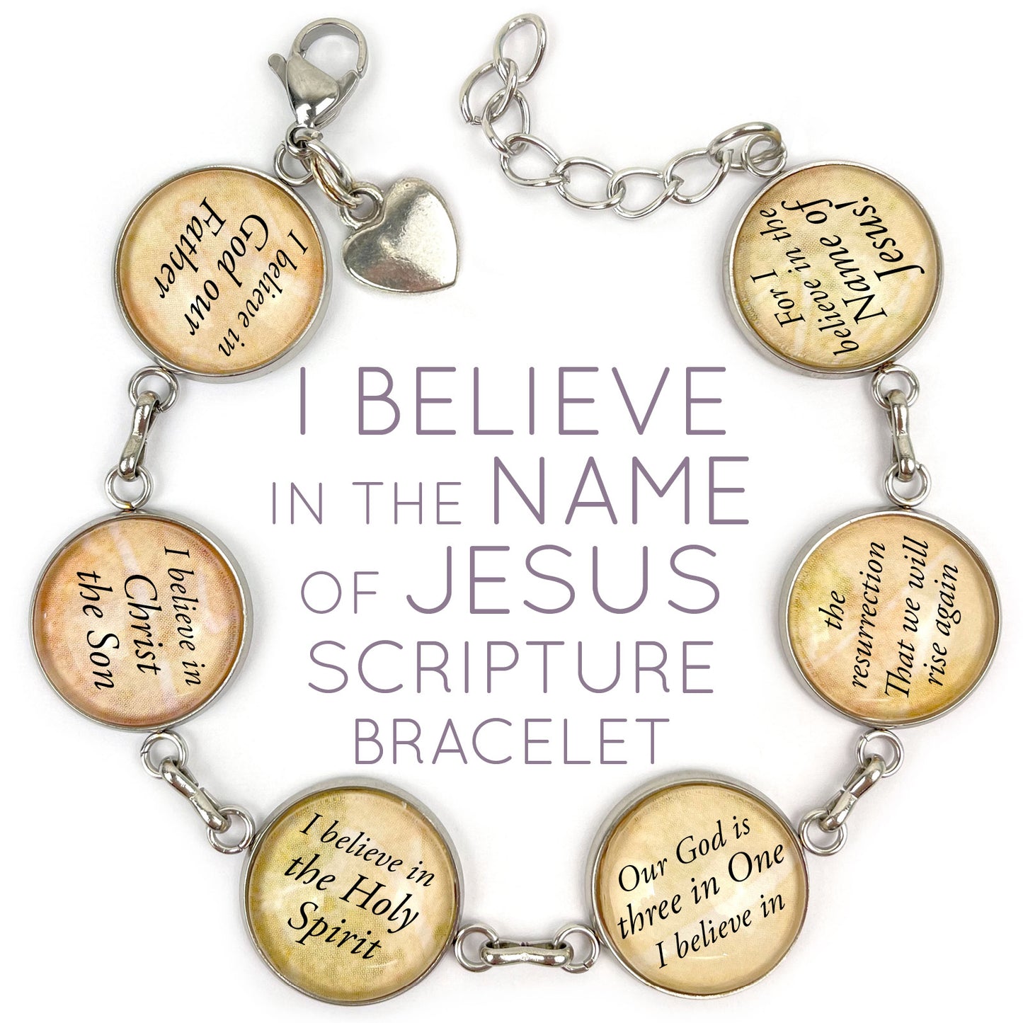 I Believe In the Name of Jesus – Apostle's Creed Glass Charm Stainless