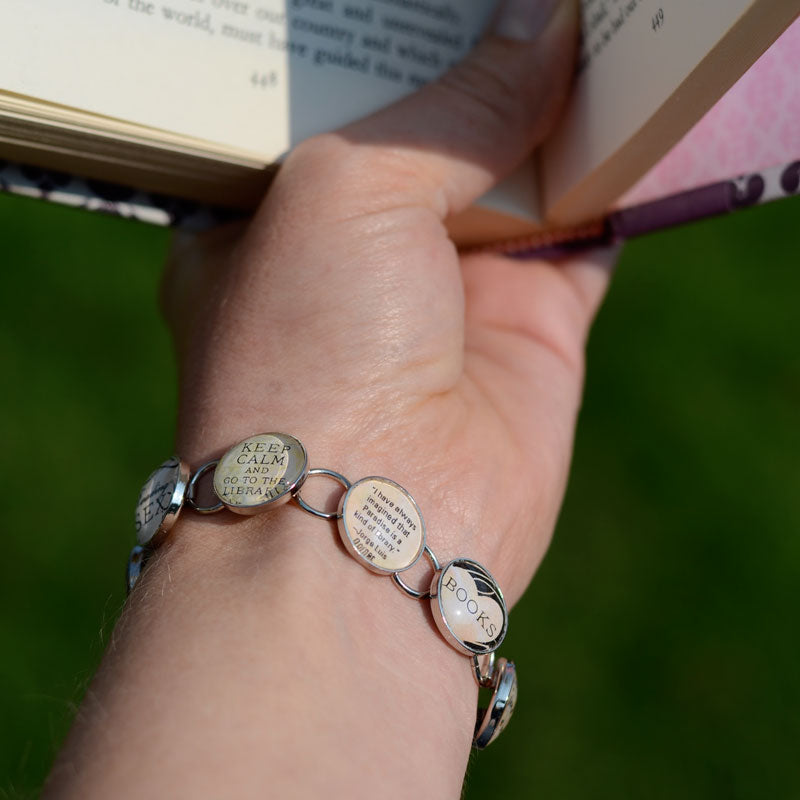 I Love Running - Custom Glass Charm Bracelet with Running Shoe Charm