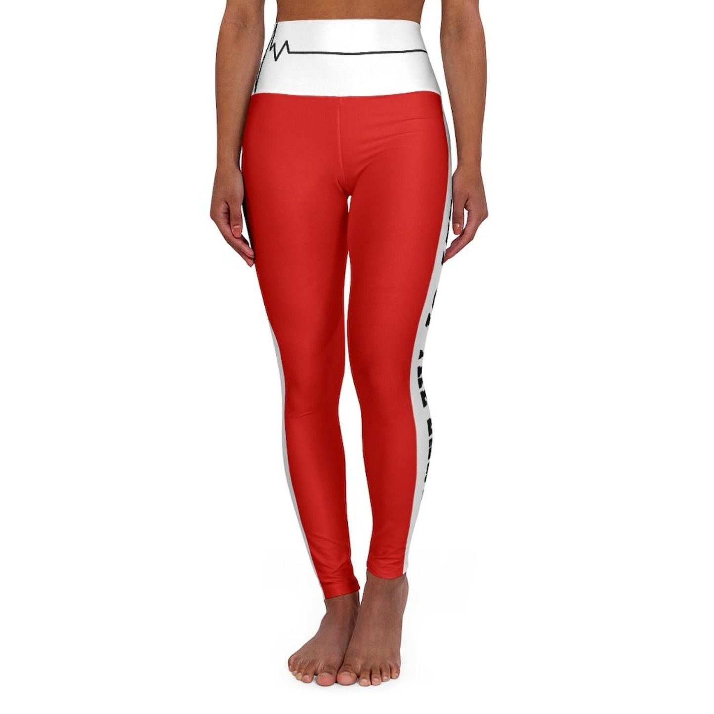 High Waisted Yoga Leggings, Red Salt Of The Earth Matthew 5:13 Beating