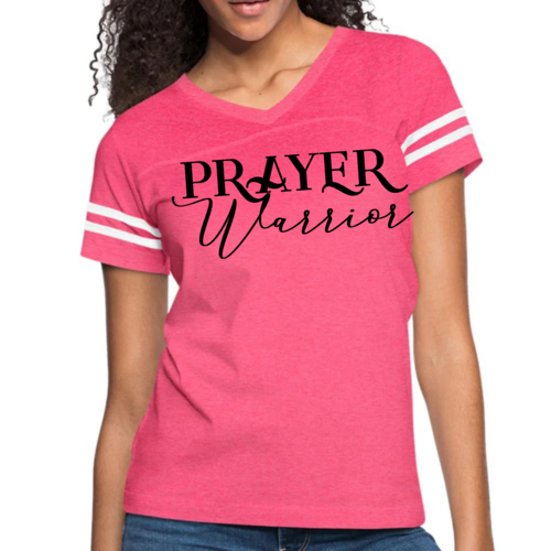 Womens Vintage Sport Graphic Tee T-Shirt Prayer Warrior - Christian