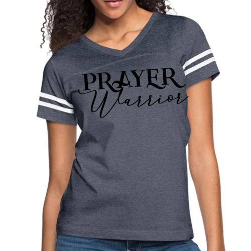 Womens Vintage Sport Graphic Tee T-Shirt Prayer Warrior - Christian