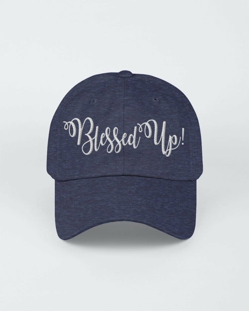 Blessed Up White Graphic Text Style Yupoong Adult 6 Panel Structured