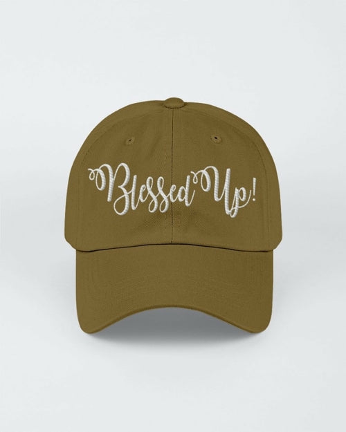 Blessed Up White Graphic Text Style Yupoong Adult 6 Panel Structured