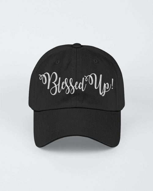 Blessed Up White Graphic Text Style Yupoong Adult 6 Panel Structured