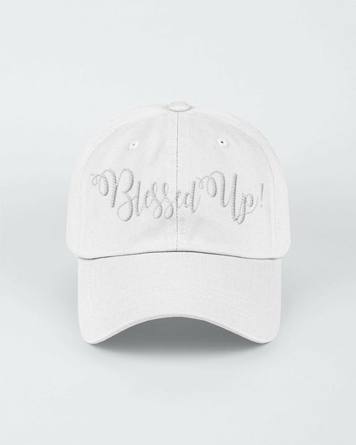 Blessed Up White Graphic Text Style Yupoong Adult 6 Panel Structured