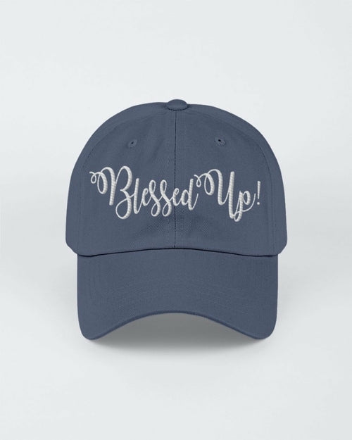 Blessed Up White Graphic Text Style Yupoong Adult 6 Panel Structured