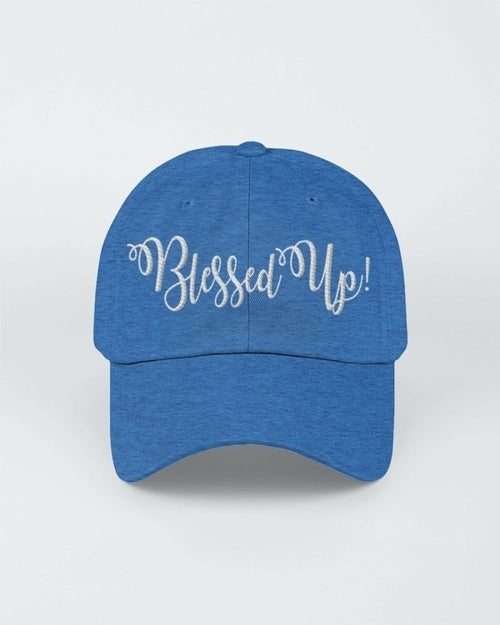 Blessed Up White Graphic Text Style Yupoong Adult 6 Panel Structured
