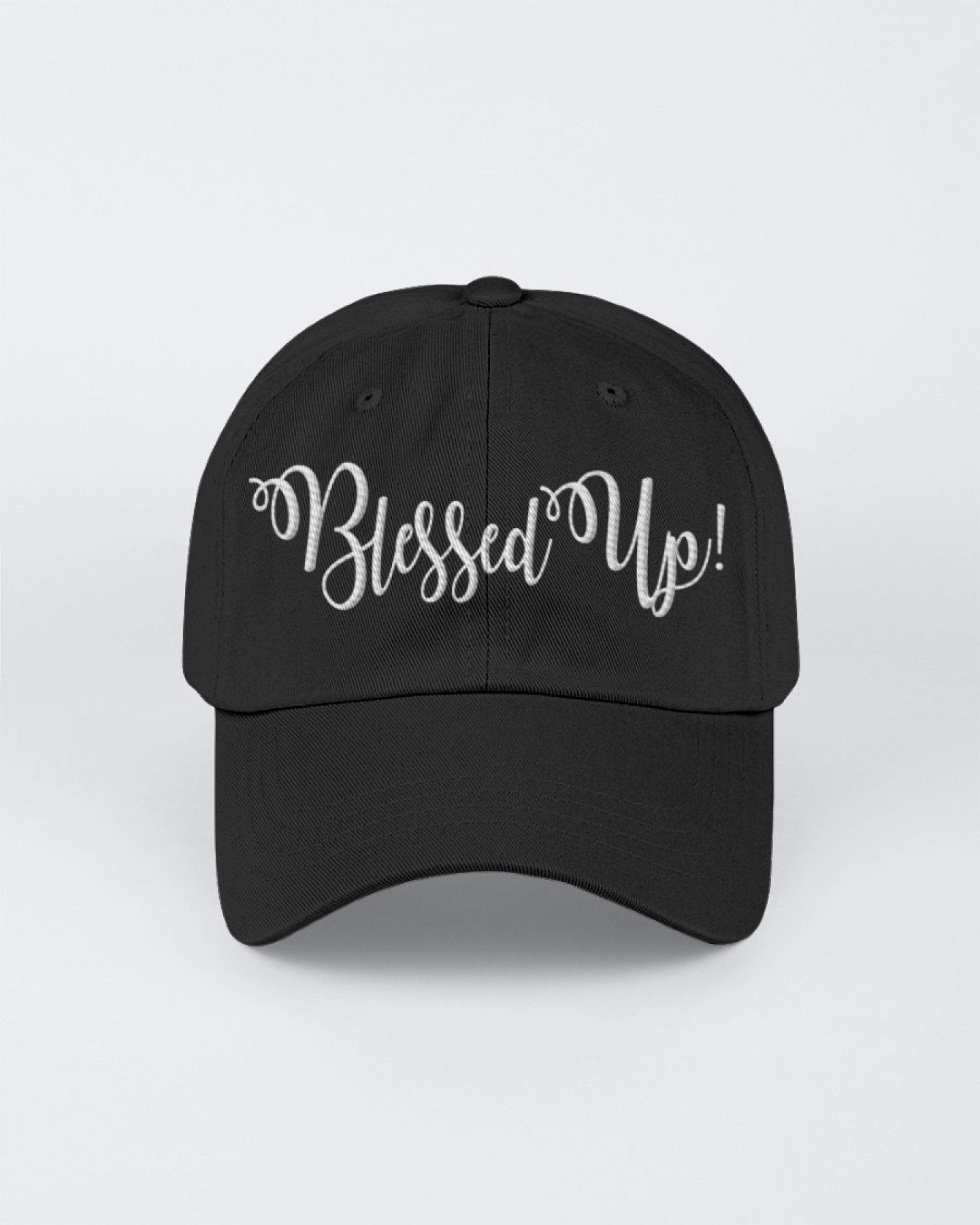 Blessed Up White Graphic Text Style Yupoong Adult 6 Panel Structured
