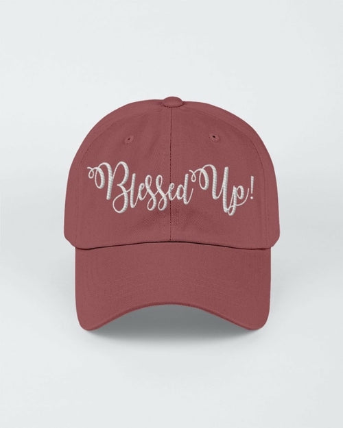 Blessed Up White Graphic Text Style Yupoong Adult 6 Panel Structured