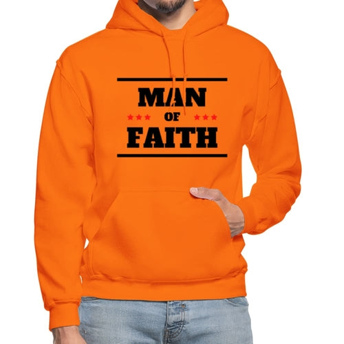 Mens Hoodie - Pullover Hooded Sweatshirt - Graphic/Man of Faith