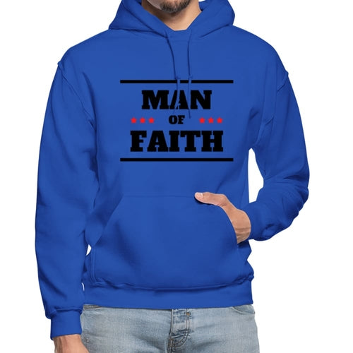 Mens Hoodie - Pullover Hooded Sweatshirt - Graphic/Man of Faith