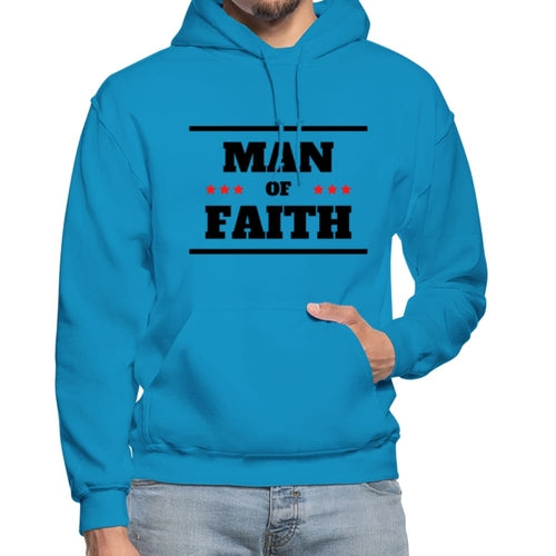 Mens Hoodie - Pullover Hooded Sweatshirt - Graphic/Man of Faith