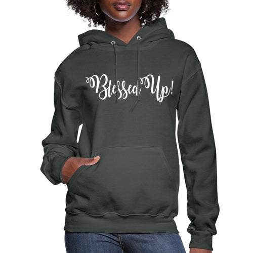 Womens Hoodie - Pullover Hooded Sweatshirt - Graphic/Blessed Up