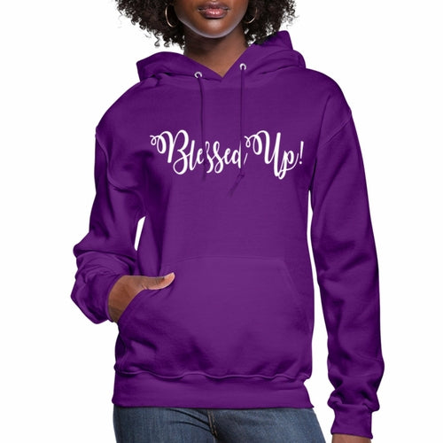 Womens Hoodie - Pullover Hooded Sweatshirt - Graphic/Blessed Up