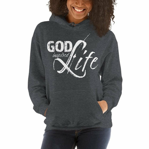 Womens Hoodie - Pullover Sweatshirt - God Inspired Life / White