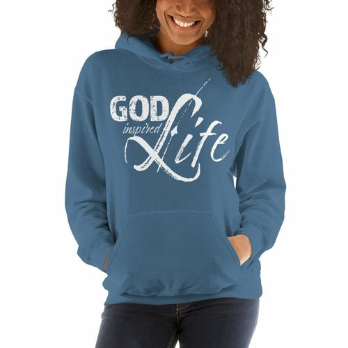 Womens Hoodie - Pullover Sweatshirt - God Inspired Life / White