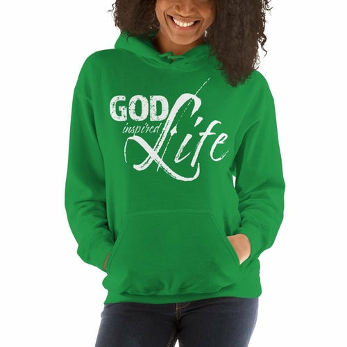 Womens Hoodie - Pullover Sweatshirt - God Inspired Life / White