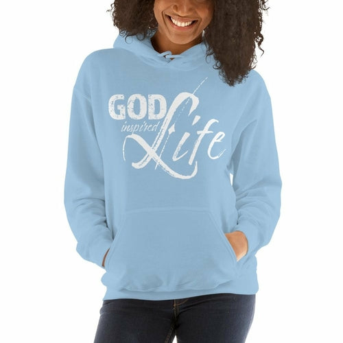 Womens Hoodie - Pullover Sweatshirt - God Inspired Life / White