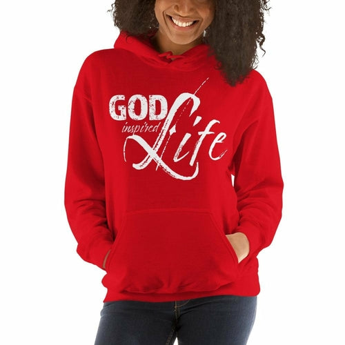 Womens Hoodie - Pullover Sweatshirt - God Inspired Life / White
