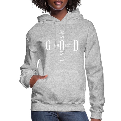 Womens Hoodie, Trust God Cross