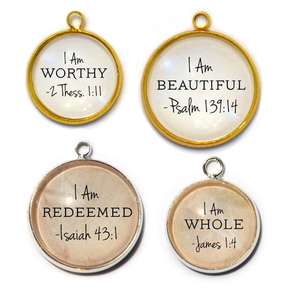 I AM Strong, Beautiful, Unique, Hope Affirmations – Glass Scripture