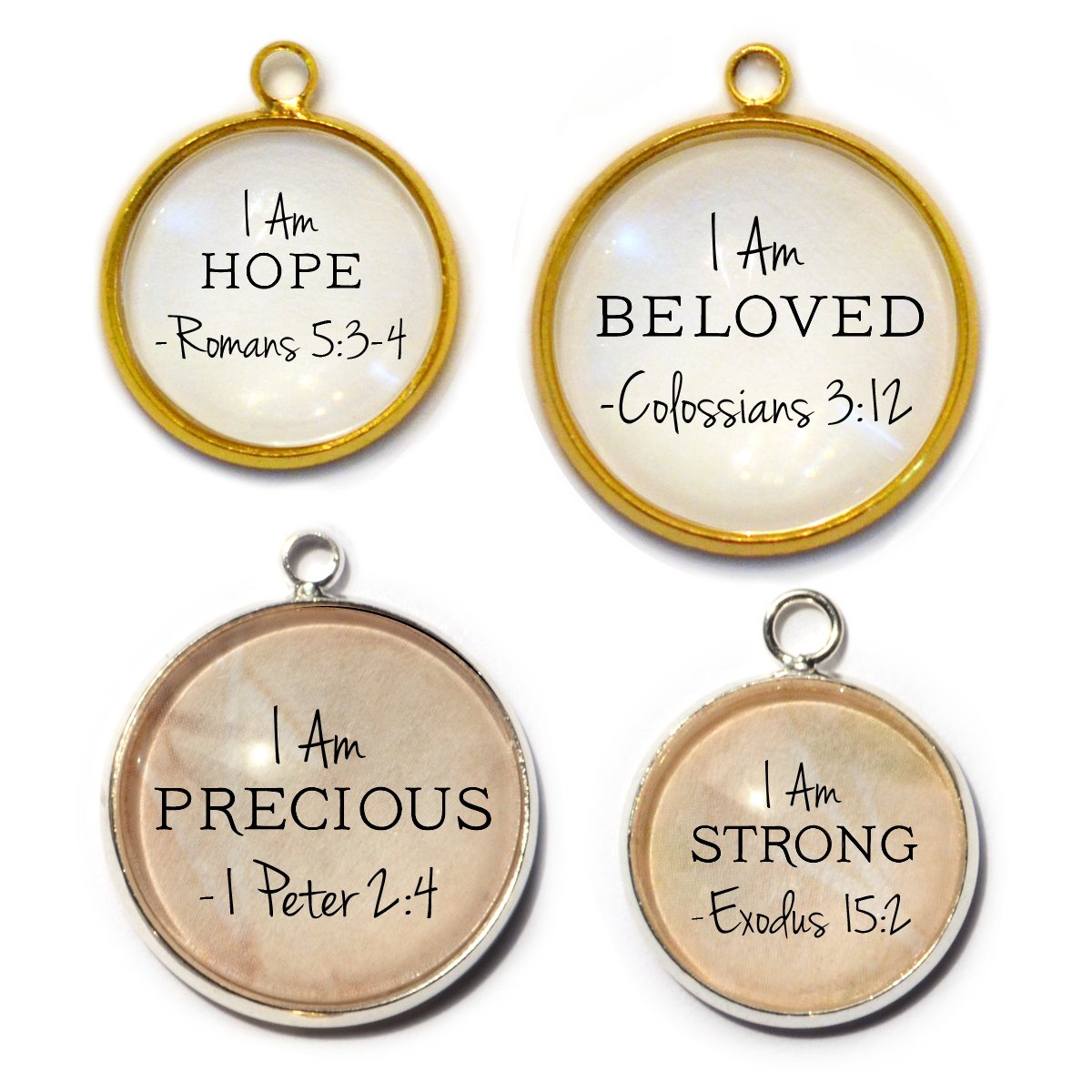 I AM Strong, Beautiful, Unique, Hope Affirmations – Glass Scripture