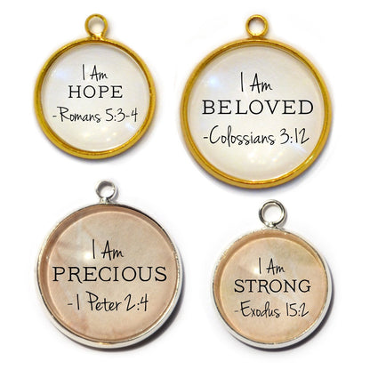 I AM Strong, Beautiful, Unique, Hope Affirmations – Glass Scripture