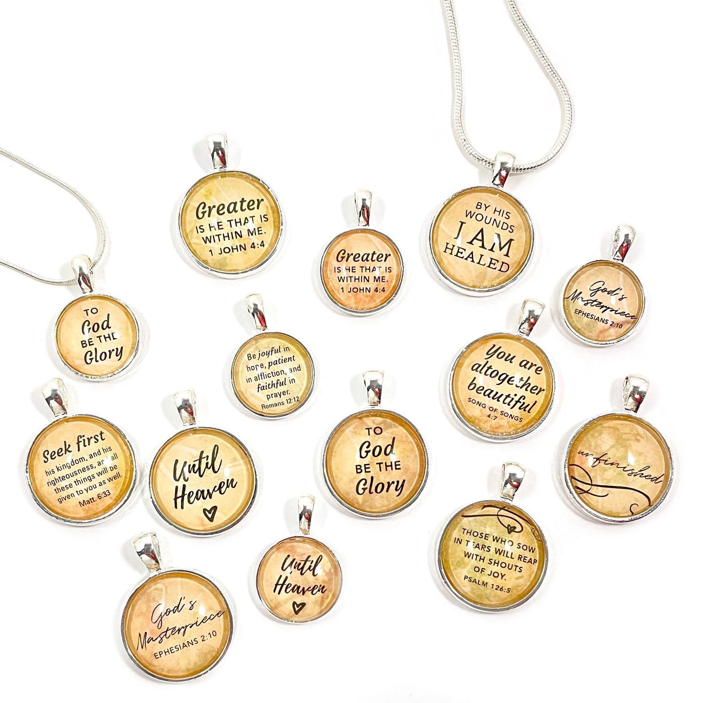 Loved & Chosen – Silver-Plated Scripture Christian Pendant Necklaces