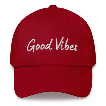 Graphic Baseball Cap, Good Vibes Adjustable Chino Hat