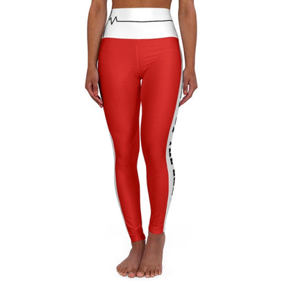 High Waisted Yoga Leggings, Red Salt Of The Earth Matthew 5:13 Beating