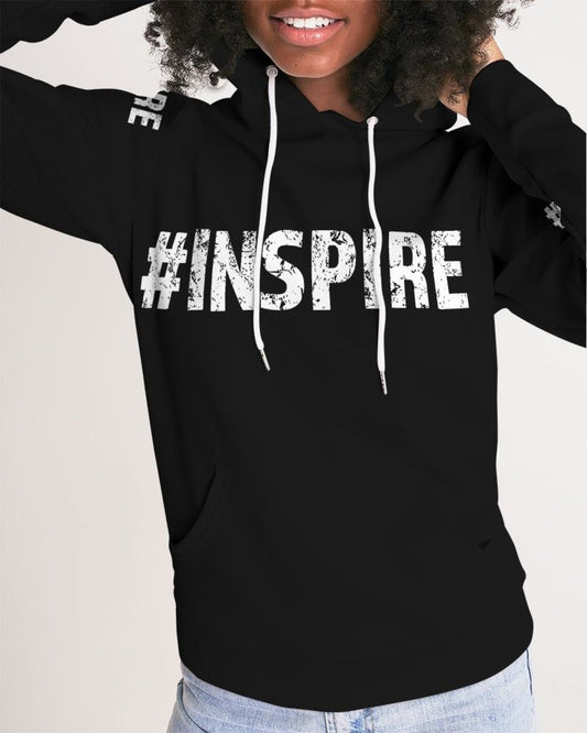 Womens Hoodie - Pullover Hooded Sweatshirt - White Graphic /Inspire