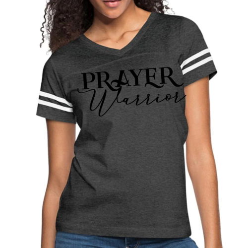 Womens Vintage Sport Graphic Tee T-Shirt Prayer Warrior - Christian