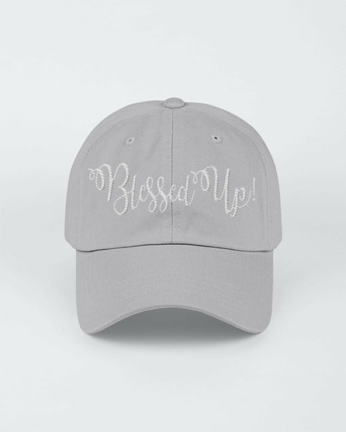 Blessed Up White Graphic Text Style Yupoong Adult 6 Panel Structured