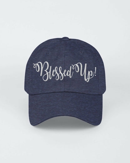 Blessed Up White Graphic Text Style Yupoong Adult 6 Panel Structured